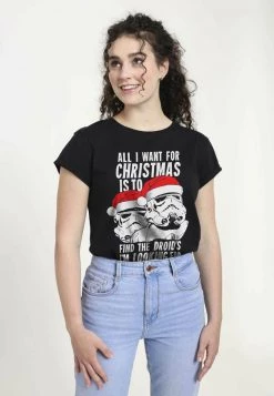 Henry Tiger Damen STAR WARS WOMEN'S DROIDS IM LOOKING FOR T-SHIRT - T-Shirt Print - Black -Günstiges Henry Tiger Geschäft 5d4ae8097e2c45048491712e4029899e