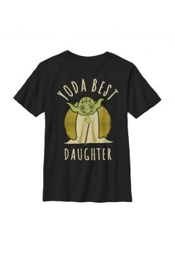 Henry Tiger Unisex STAR WARS BEST DAUGHTER YODA - T-Shirt Print - Black