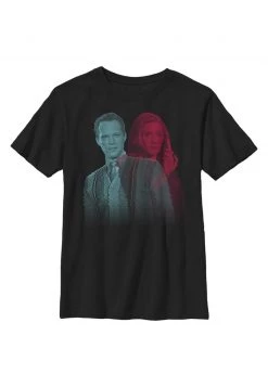 Henry Tiger Unisex MARVEL WANDA VISION GLITCHY OVERLAY - T-Shirt Print - Black