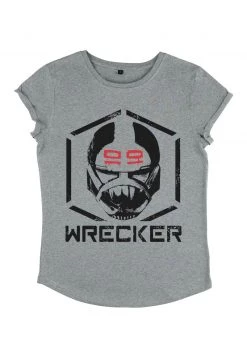 Henry Tiger Damen STAR WARSWRECKER - T-Shirt Print - Melange Grey -Günstiges Henry Tiger Geschäft 613e4f04faf6407b8e623708b5561e7f