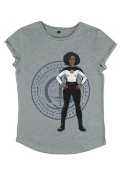 Henry Tiger Damen MARVEL RAMBEAU BADGE - T-Shirt Print - Melange Grey -Günstiges Henry Tiger Geschäft 618cf98719a2476c9e0fcb9dd9f72194