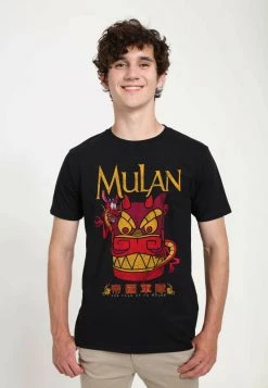 Henry Tiger Unisex DISNEY MULAN - STONE MUSHU - T-Shirt Print - Black