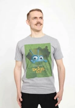 Henry Tiger Herren PIXAR A BUG'S LIFE - BUGS LIFE POSTER - T-Shirt Print - Melange Grey
