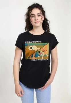 Henry Tiger Damen DISNEY MULAN - MONDAY TO FRIDAY - T-Shirt Print - Black