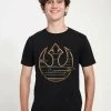 Henry Tiger Unisex STAR WARS: LAST JEDI - GOLD REBEL LOGO - T-Shirt Print - Black