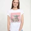 Henry Tiger Damen STAR WARS: MANDALORIAN - SASSY BABY - T-Shirt Print - White