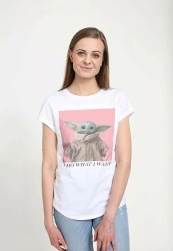 Henry Tiger Damen STAR WARS: MANDALORIAN - SASSY BABY - T-Shirt Print - White