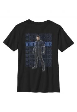 Henry Tiger Unisex MARVEL WINTER SOLDIER REPEATING - T-Shirt Print - Black