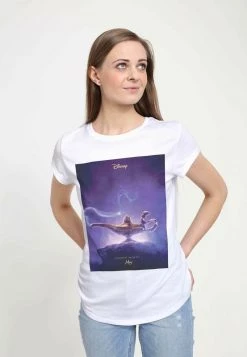 Henry Tiger Damen DISNEY ALADDIN LIVE ACTION POSTER - T-Shirt Print - White
