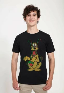 Henry Tiger Unisex DISNEY CLASSICS PLUTO HOLIDAY COLORS - T-Shirt Print - Black