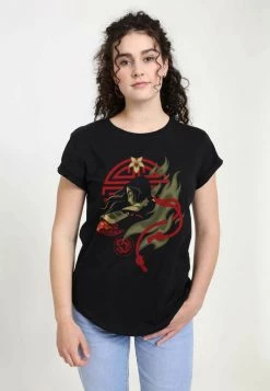 Henry Tiger Damen DISNEY MULAN - MULAN FIGHTING SPIRIT - T-Shirt Print - Black