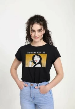 Henry Tiger Damen DISNEY MULAN MEME - T-Shirt Print - Black -Günstiges Henry Tiger Geschäft 68f365100ee54c5682226a158c1ea60e