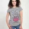 Henry Tiger Damen DISNEY CLASSICS BASIC SKETCH PIGLET - T-Shirt Print - Melange Grey