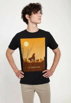 Henry Tiger Unisex STAR WARS: THE MANDALORIAN - MANDO AND CHILD POSTER - T-Shirt Print - Black