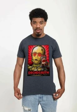 Henry Tiger STAR WARS UNISEX DROID SMITH - T-Shirt Print - Melange Black