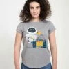 Henry Tiger Damen PIXAR WALL-E - WALL-E HOLIDAY - T-Shirt Print - Melange Grey