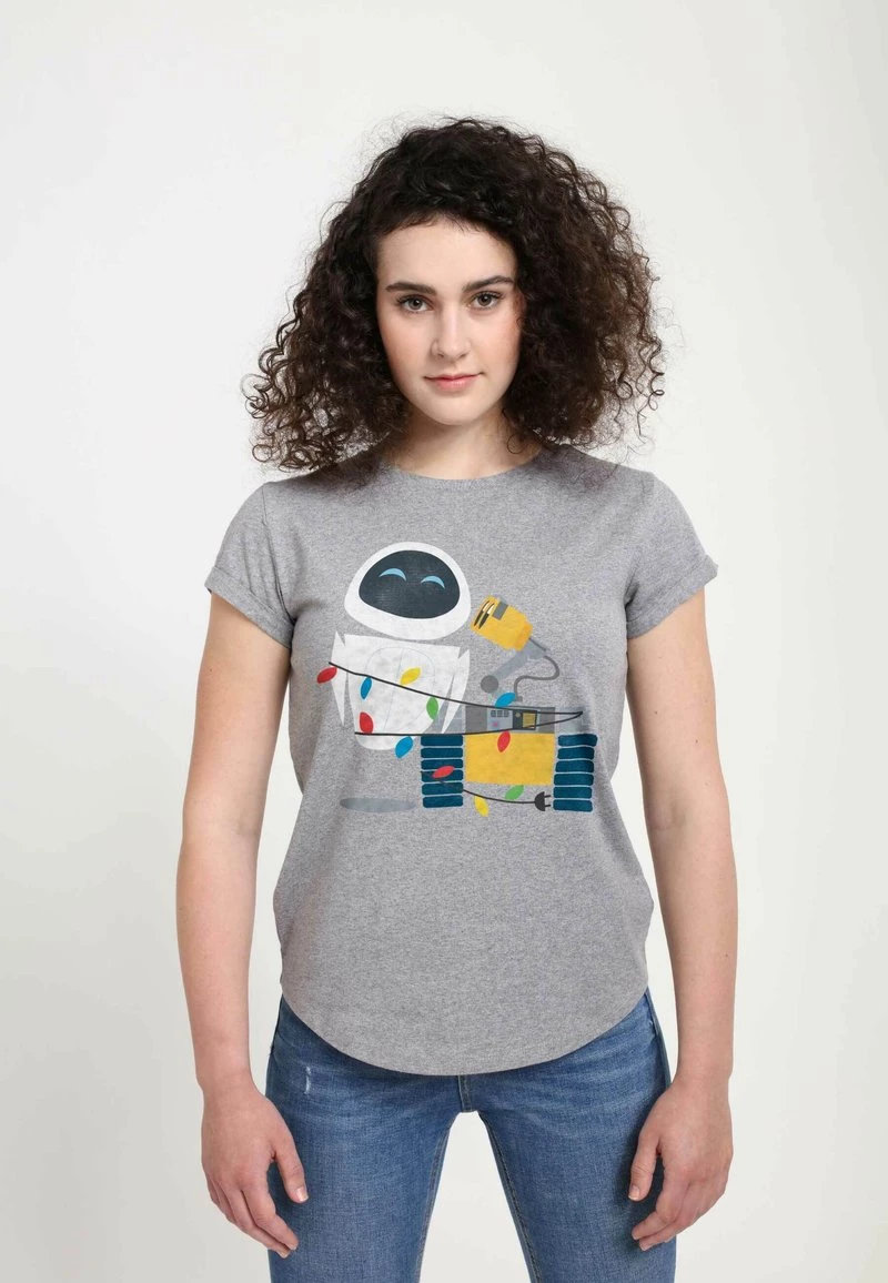 Henry Tiger Damen PIXAR WALL-E - WALL-E HOLIDAY - T-Shirt Print - Melange Grey 1 Henry Tiger Damen PIXAR WALL-E - WALL-E HOLIDAY - T-Shirt Print - Melange Grey
