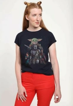 Henry Tiger Damen STAR WARS: THE MANDALORIAN - MANDALORIAN MOVIE POSTER - T-Shirt Print - Navy Blue -Günstiges Henry Tiger Geschäft 6d0672e2c39b46158e81b0efccdbca23