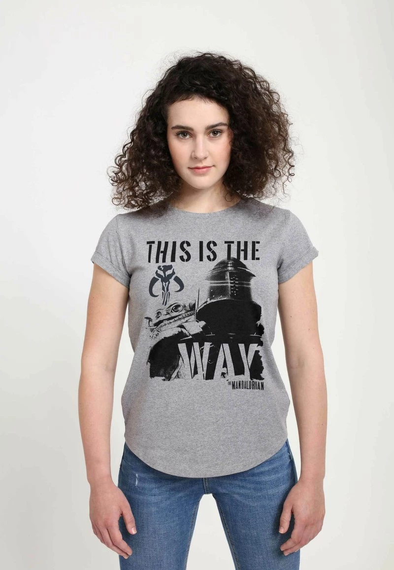 Henry Tiger Damen STAR WARS: THE MANDALORIAN - INKED MANDO - T-Shirt Print - Melange Grey 1 Henry Tiger Damen STAR WARS: THE MANDALORIAN - INKED MANDO - T-Shirt Print - Melange Grey