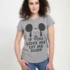 Henry Tiger Damen DISNEY CLASSICS MICKEY CLASSIC - LET ME SLEEP - T-Shirt Print - Melange Grey