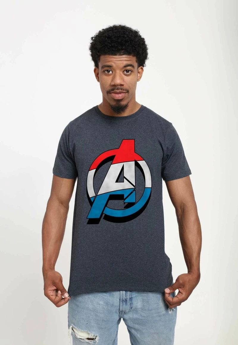 Henry Tiger Unisex MARVEL AVENGERS CLASSIC - PATRIOTIC AVENGER - T-Shirt Print - Melange Black 4 Henry Tiger Unisex MARVEL AVENGERS CLASSIC - PATRIOTIC AVENGER - T-Shirt Print - Melange Black – Bild 4