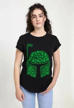 Henry Tiger Damen STAR WARS: THE RISE OF SKYWALKER - BOBA CLOVERS - T-Shirt Print - Black