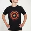 Henry Tiger Unisex MARVEL AVENGERS CLASSIC - WOODEN SHIELD - T-Shirt Print - Black