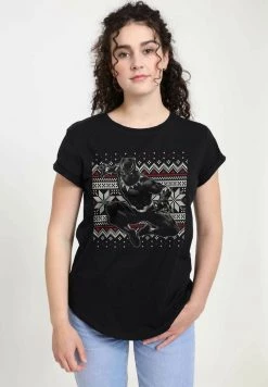 Henry Tiger Damen MARVEL PANTHER HOLIDAY - T-Shirt Print - Black