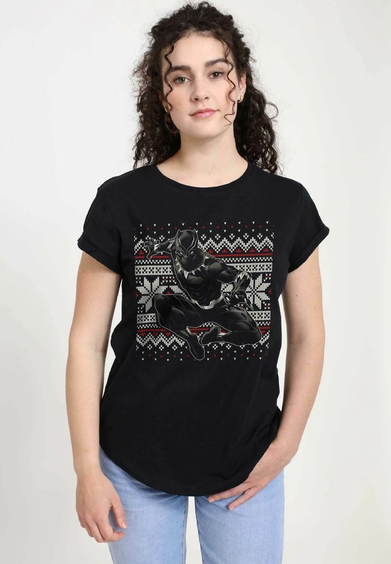 Henry Tiger Damen MARVEL PANTHER HOLIDAY - T-Shirt Print - Black 1 Henry Tiger Damen MARVEL PANTHER HOLIDAY - T-Shirt Print - Black