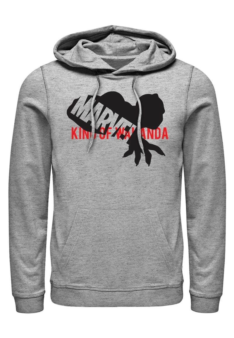 Henry Tiger Unisex MARVEL KING LOGO - Kapuzenpullover - Melange Grey 1 Henry Tiger Unisex MARVEL KING LOGO - Kapuzenpullover - Melange Grey