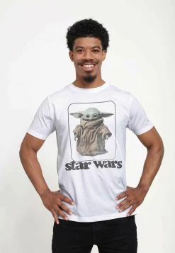 Henry Tiger Unisex STAR WARS: THE MANDALORIAN - THE CHILD RETRO NO STRIPES - T-Shirt Print - White