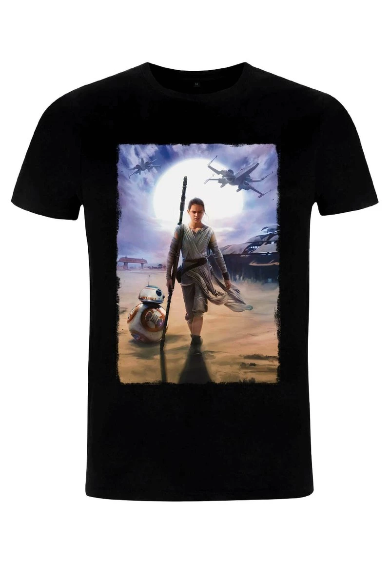 Henry Tiger Unisex STAR WARS: EPISODE 7 - REY PAINTING - T-Shirt Print - Black 4 Henry Tiger Unisex STAR WARS: EPISODE 7 - REY PAINTING - T-Shirt Print - Black – Bild 4