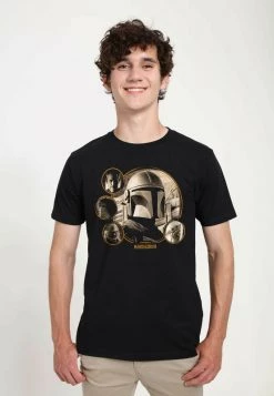 Henry Tiger Unisex STAR WARS: THE MANDALORIAN - MANDOMON EPI MANDO - T-Shirt Print - Black