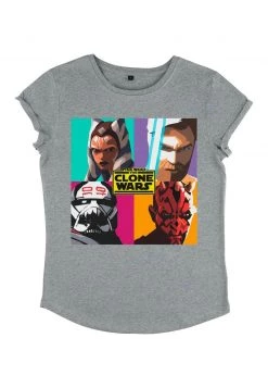Henry Tiger Damen STAR WARS: CLONE WARS - CLONE WARS POP - T-Shirt Print - Melange Grey -Günstiges Henry Tiger Geschäft 73960513ad2646c0b8502a0c3ea30734