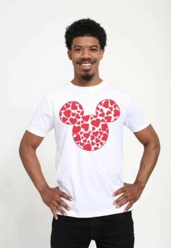Henry Tiger DISNEY CLASSICS UNISEX MICKEY HEARTS FILL - T-Shirt Print - White