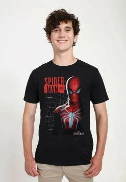 Henry Tiger Unisex MARVEL OTHER - SPIDER BRICKS - T-Shirt Print - Black