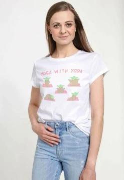 Henry Tiger Damen STAR WARS: CLASSIC - YOGA WITH YODA - T-Shirt Print - White -Günstiges Henry Tiger Geschäft 75dd79df373742538ec5e2d2349708b1