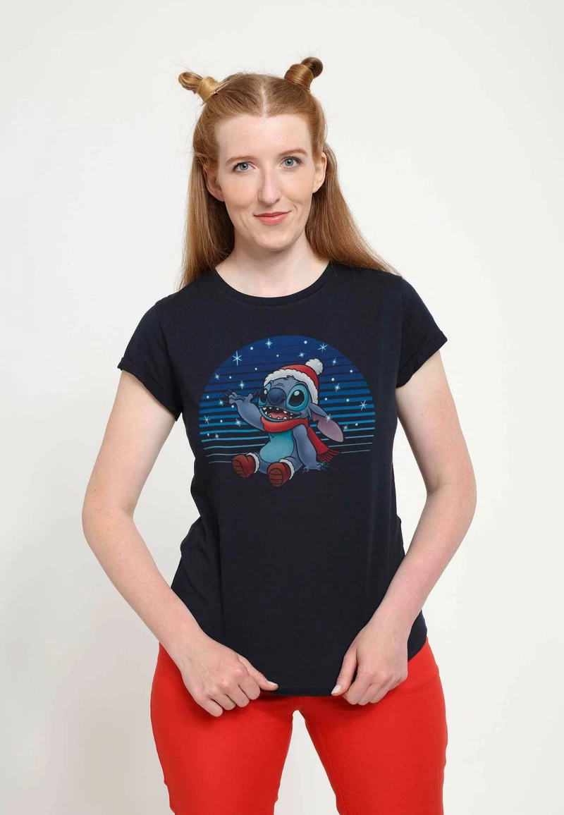 Henry Tiger Damen DISNEY CLASSICS LILO & STITCH - SNOWING STITCH - T-Shirt Print - Navy Blue 1 Henry Tiger Damen DISNEY CLASSICS LILO & STITCH - SNOWING STITCH - T-Shirt Print - Navy Blue
