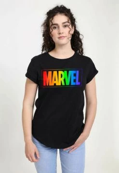 Henry Tiger Damen MARVEL OTHER - RAINBOW MARVEL - T-Shirt Print - Black