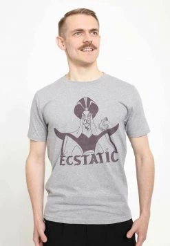 Henry Tiger Unisex DISNEY ALADDIN - ECSTATIC JAFAR - T-Shirt Print - Melange Grey