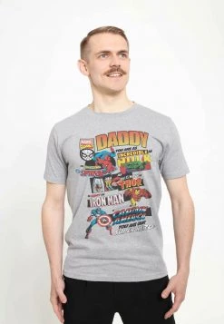 Henry Tiger Unisex MARVEL AVENGERS CLASSIC - ULTIMATE DAD - T-Shirt Print - Melange Grey