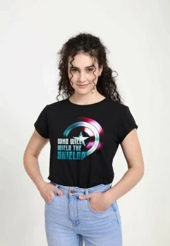 Henry Tiger Damen MARVEL WIELDING THE SHIELD - T-Shirt Print - Black -Günstiges Henry Tiger Geschäft 7cbfcb16644b4403a7de2ed76d588d30