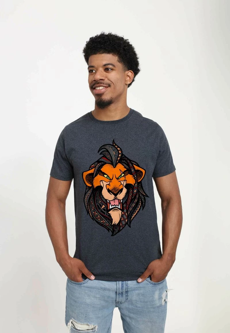 Henry Tiger Unisex DISNEY THE LION KING - PATTERNED SCAR - T-Shirt Print - Melange Black 3 Henry Tiger Unisex DISNEY THE LION KING - PATTERNED SCAR - T-Shirt Print - Melange Black – Bild 3