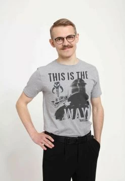 Henry Tiger Unisex STAR WARS INKED MANDO - T-Shirt Print - Melange Grey