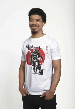 Henry Tiger STAR WARS MANDOLORIAN SUMI INK - T-Shirt Print - White | Unisex -Günstiges Henry Tiger Geschäft 80189e620a074644a8b6a7e21000e694