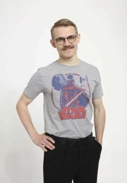 Henry Tiger UNISEX VADER T-SHIRT - T-Shirt Print - Melange Grey -Günstiges Henry Tiger Geschäft 80a0a9c358634d318b011950fbbe931f