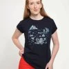 Henry Tiger Damen DISNEY MOANA VOYAGE COLLAGE - T-Shirt Print - Navy Blue