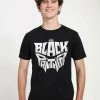 Henry Tiger Unisex MARVEL BLACK PANTHER - BLACK PANTHER LETTER FACE - T-Shirt Print - Black