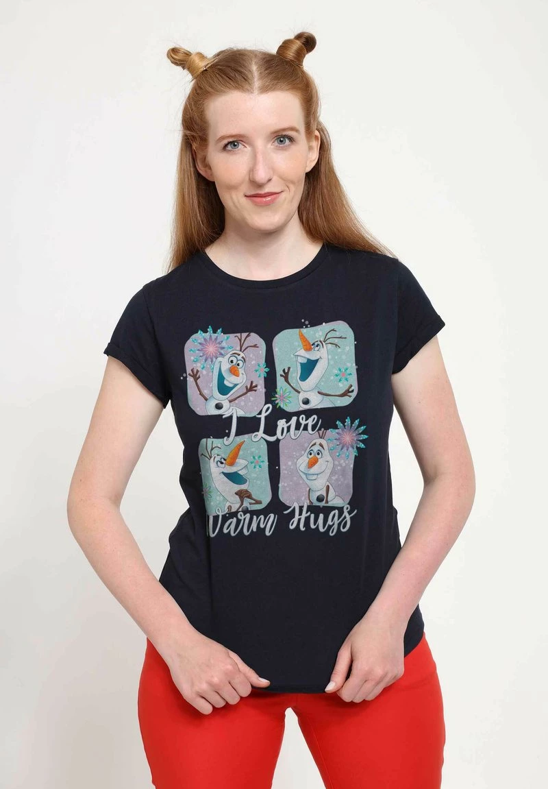Henry Tiger Damen DISNEY FROZEN - OLAF AND HIS HUGS - T-Shirt Print - Navy Blue 1 Henry Tiger Damen DISNEY FROZEN - OLAF AND HIS HUGS - T-Shirt Print - Navy Blue