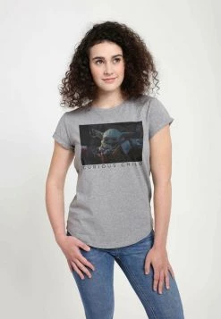 Henry Tiger Damen STAR WARS: THE MANDALORIAN - CURIOUS PHOTO - T-Shirt Print - Melange Grey -Günstiges Henry Tiger Geschäft 851c04aa4bbc4570b941b96063fa0ead